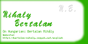 mihaly bertalan business card